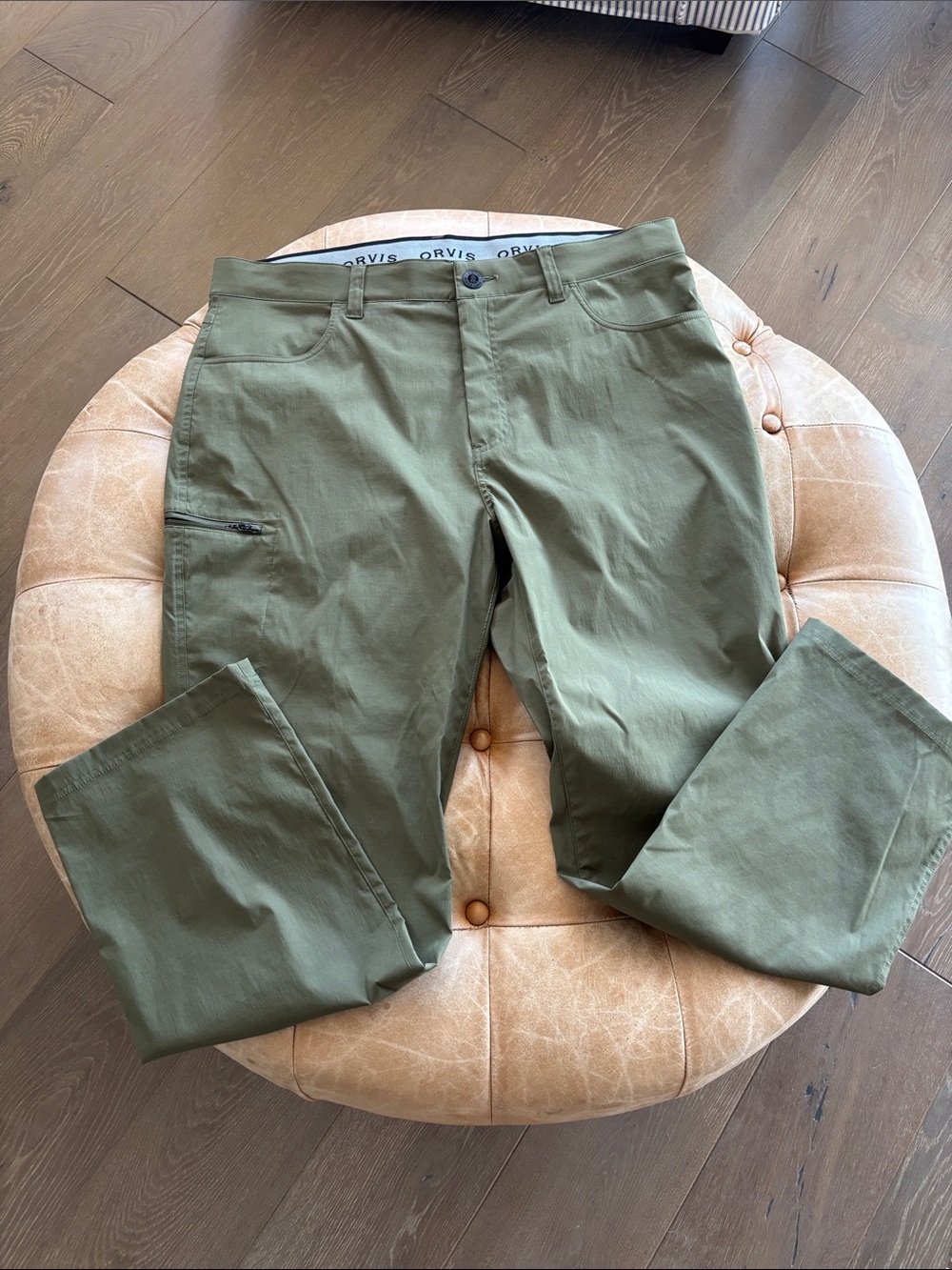 Orvis Men's Adventure Stretch Ripstop Olive Green Pants